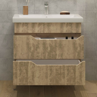 Тумба "Liberty 80" ТРАВИНТИН ПОДВЕСНАЯ  с раковиной Грэмми 800 #WF_CITY_VIN# картинка