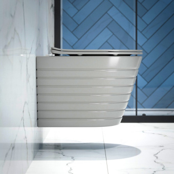 Унитаз подвесной K703GM безободковый, сиденье тонкое ДП, СЕРЫЙ МАТОВЫЙ #WF_CITY_VIN# картинка
