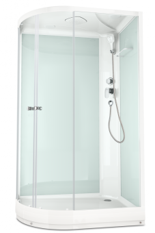DOMANI-SPA Душевая кабина Delight 128 R 1200*800*2180 н.п. белая задняя панель, сатин мат. б/эл. #WF_CITY_VIN# картинка