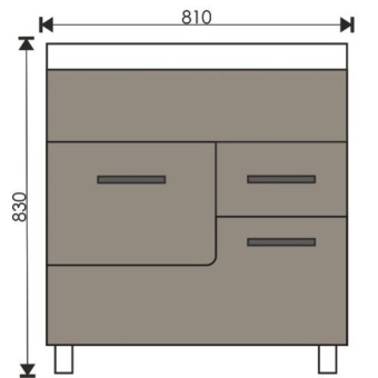 Тумба "Catherine 80 №2" белый  камень с раковиной Фостер 80/ФЕСТ 80 #WF_CITY_VIN# картинка