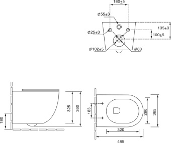 Унитаз подвесной SL-5005T-P безободковый, ТОРНАДО, ПЕРСИКОВЫЙ МАТОВЫЙ #WF_CITY_VIN# картинка