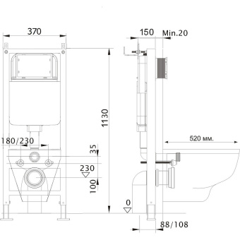 Инсталляция AQUATEK Standart 37 INS-0000017 SET монт.рама+ крепления KKI-0000002 #WF_CITY_VIN# картинка