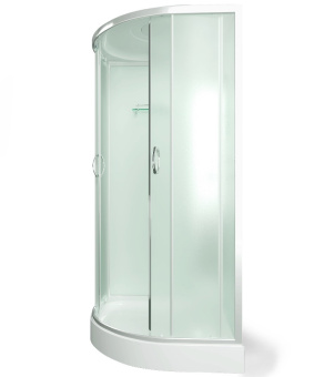 ERLIT ER3510P-C3-RUS душевая кабина 100*100*215 н.п./белые стенки/матовое стекло #WF_CITY_VIN# картинка