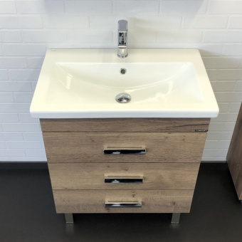 Тумба "Никосия 70Н" дуб темный с раковиной COMO 70 #WF_CITY_VIN# картинка