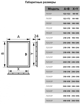 Люк пластиковый АБС 168*218 с фланцем 146*196 Л1520 #WF_CITY_VIN# картинка