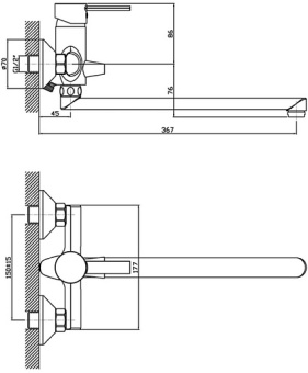 Смеситель д/ванны ZOLLEN GERA GE62611341 #WF_CITY_VIN# картинка