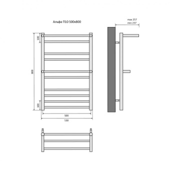 Полотенцесушитель Альфа П10 500*800 AQUATEK #WF_CITY_VIN# картинка