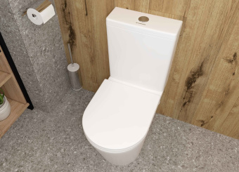 Унитаз компакт A2807 безободковый + сиденье тонкое ДП #WF_CITY_VIN# картинка