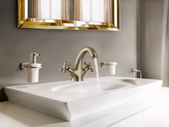 Смеситель Golden Fox 10510 Victoria д/умывальника с 2-мя рукоятками, бронза латунь #WF_CITY_VIN# картинка