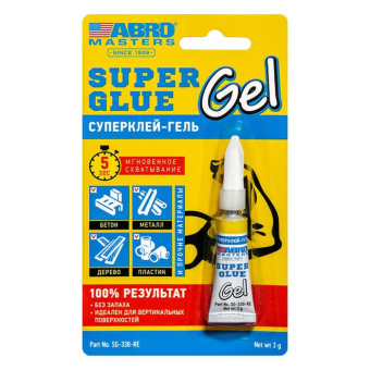 Суперклей-гель 3г ABRO MASTERS SG-330-R #WF_CITY_VIN# картинка
