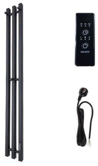 Полотенцесушитель Inaro 120*6*018 (Эл.,Черн(мат),3секц по 3вст,ТэнКанцер300W,4кроншт #WF_CITY_VIN# картинка