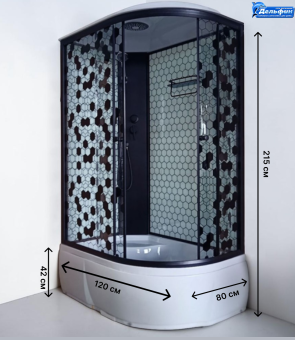 Душевая кабина ДАНА-64 L 120*80*215 (соты) в.п. #WF_CITY_VIN# картинка