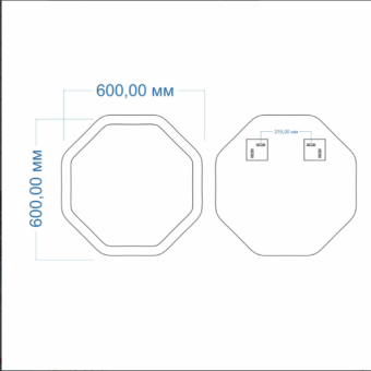 Зеркало MIXLINE "Герда" 600*600 (ШВ) гравировка 550046 #WF_CITY_VIN# картинка