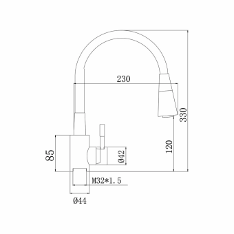Смеситель АНТЕЙ д/кухни 572571 Мармелад белый гибкий  #WF_CITY_VIN# картинка
