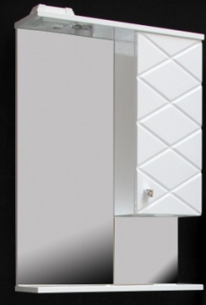 Шкаф зеркальный MDS (А) "Чикаго 550 №01" белый глянец #WF_CITY_VIN# картинка