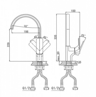 Смеситель д/кухни черный+хром 1432415 #WF_CITY_VIN# картинка