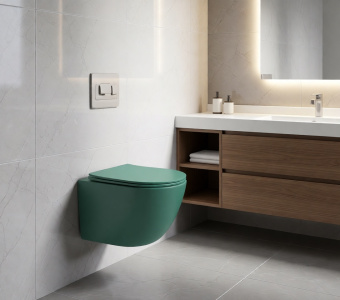 Унитаз подвесной SL-5005T-G безободковый, ТОРНАДО, зеленый матовый #WF_CITY_VIN# картинка