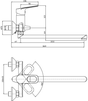 Смеситель д/ванны ZOLLEN BONN BO62610241 #WF_CITY_VIN# картинка