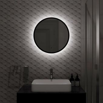 Зеркало MIXLINE "МОНАКО" D600 бесконтактн.сенс. светодиодн.подсв. Черная окантовка #WF_CITY_VIN# картинка