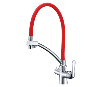Смеситель LEMARK LM3070С-Red "Комфорт" для кухни с гибк.изливом, с подкл.к фильтру питьевой воды  #WF_CITY_VIN# картинка