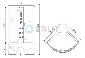 ERLIT ER 4510TP-C3 душевая кабина 100*100*215 #WF_CITY_VIN# картинка