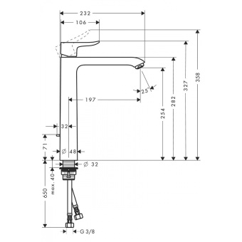 Смеситель д/раковины HG Metris 31082000 #WF_CITY_VIN# картинка