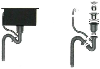 Мойка GERHANS RK35050B графит + сифон, вывод #WF_CITY_VIN# картинка