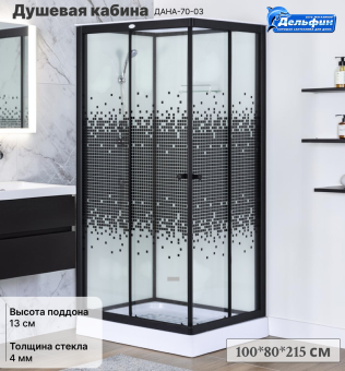 Душевая кабина ДАНА-70-03 100*80*215 н.п. прямоугольная #WF_CITY_VIN# картинка