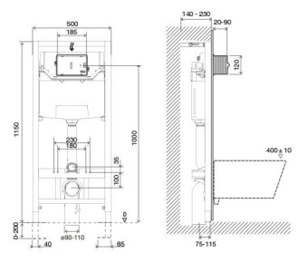 Инсталляция OLI 120 ECO Sanitarblock mechanic + панель слива Slim бел. #WF_CITY_VIN# картинка