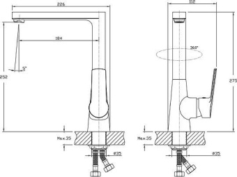Смеситель д/кухни Balearic BA3935-23 #WF_CITY_VIN# картинка
