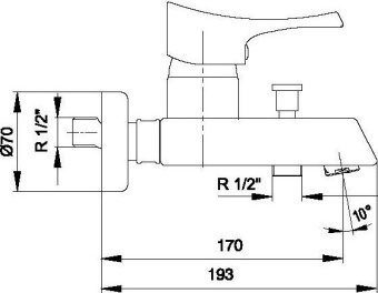 Смеситель д/ванны LOTUS 102347 #WF_CITY_VIN# картинка