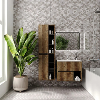 Тумба "Люксембург 60" 2 ящ. подвесная ДЕРЕВО с раковиной Элина 60 #WF_CITY_VIN# картинка