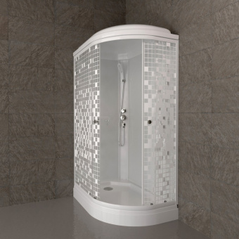 КОРАЛЛ 120*80 А Душевая кабина лев., 1/4 круга, н.п., Белый, Мозаика #WF_CITY_VIN# картинка