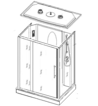 NG 7711WL (Ниагара) душевая кабина 90*120*215 н.п. (стенки белые) #WF_CITY_VIN# картинка