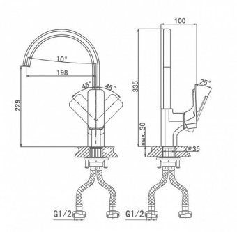 Смеситель д/кухни белая эмаль+хром 1432416 #WF_CITY_VIN# картинка