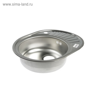 Мойка врез. 45*57 (0,6) вып 3 1/2 VLADIX ЛЕВАЯ нерж. мат. 16 см с сифоном #WF_CITY_VIN# картинка