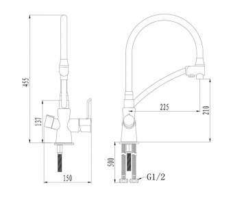 Смеситель LEMARK LM3070С "Комфорт" для кухни с гибк.изливом, с подкл.к фильтру питьевой воды  #WF_CITY_VIN# картинка