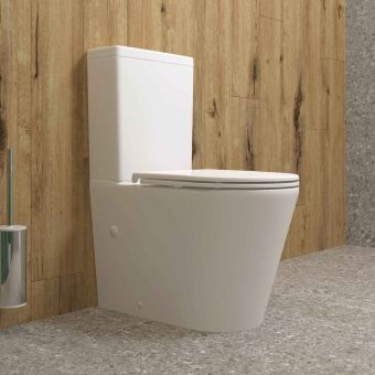 Унитаз компакт A2807 безободковый + сиденье тонкое ДП #WF_CITY_VIN# картинка