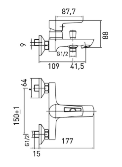 Смеситель 56323 MODERNA для ванны/душа #WF_CITY_VIN# картинка
