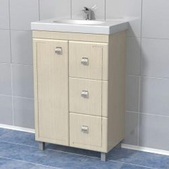 Тумба "ТОЛЕДО 65" 3ящ. с раковиной Инфинити 65 выбеленный дуб (27348) #WF_CITY_VIN# картинка