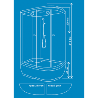 ВМ-886Е комфорт Душевая кабина 120*80*215 (бел, матов) ПРАВАЯ #WF_CITY_VIN# картинка