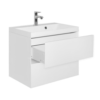 Тумба "МАНХЭТТЕН 80" подвесная 2ящ PLUS Белый Матовый с раковиной Marko Слим 80 #WF_CITY_VIN# картинка