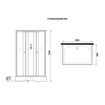 Душевая кабина Niagara Promo P100/80/26Q/MT (1000*800*2150) #WF_CITY_VIN# картинка