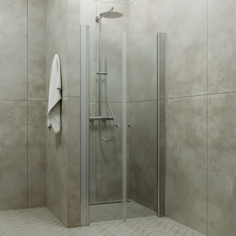 Дверь душевая Дабл 90*185 хром прозр #WF_CITY_VIN# картинка