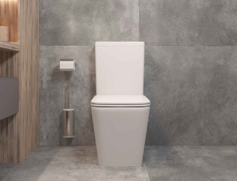 Унитаз компакт A2808 безободковый + сиденье тонкое ДП #WF_CITY_VIN# картинка