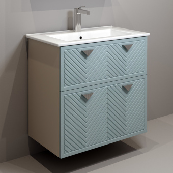 Тумба "Sky 75" №2 с раковиной Оскар 750 (индиго/кашемир) #WF_CITY_VIN# картинка