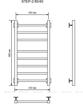 Полотенцесушитель Step-2 80*40 (У) электрич. прав. ТЭН RAL9016 бел мат #WF_CITY_VIN# картинка