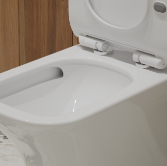 Унитаз-компакт EG307T безободковый ,круг смыв,сиденье тонкое ДП #WF_CITY_VIN# картинка