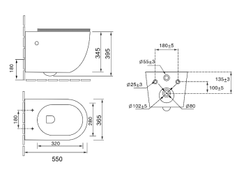 Унитаз подвесной GR-4411BS безободковый с тонкой крышкой ЧЕРНЫЙ #WF_CITY_VIN# картинка