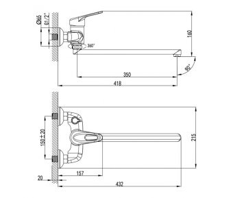 Смеситель LEMARK универсальный LM4117С "Луна" #WF_CITY_VIN# картинка